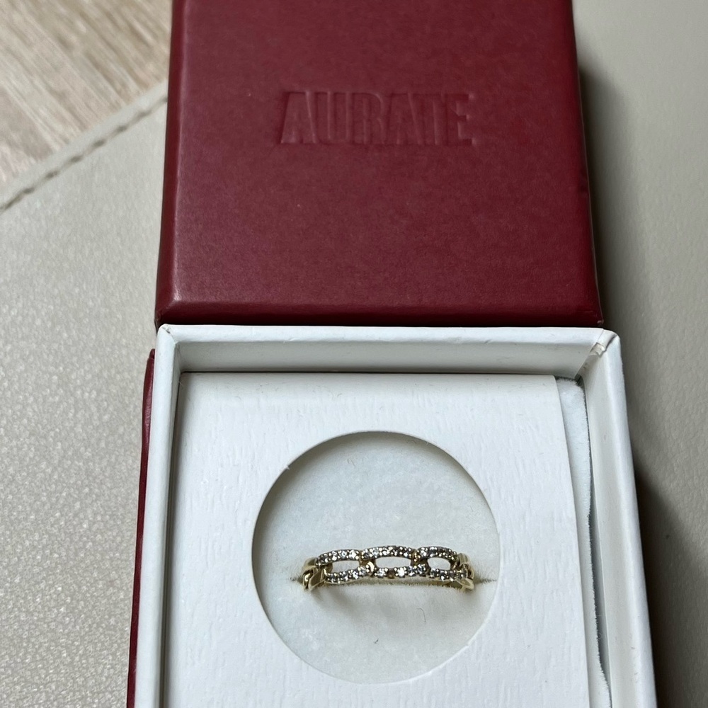 Aurate Open Link Diamond Ring 14k Gold | Size 7 - Picture 8 of 11